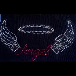 ✨ CUSTOM ANGEL RHINESTONE TANK TOP ✨